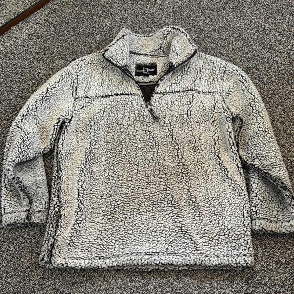 Boxercraft Black and White Sherpa Pullover Sweater